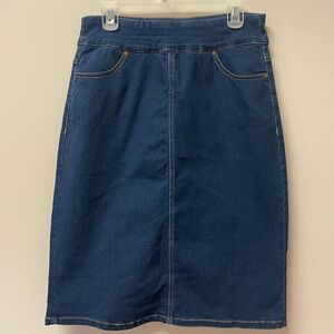 Christopher & Banks Dark Blue Denim Pencil Skirt